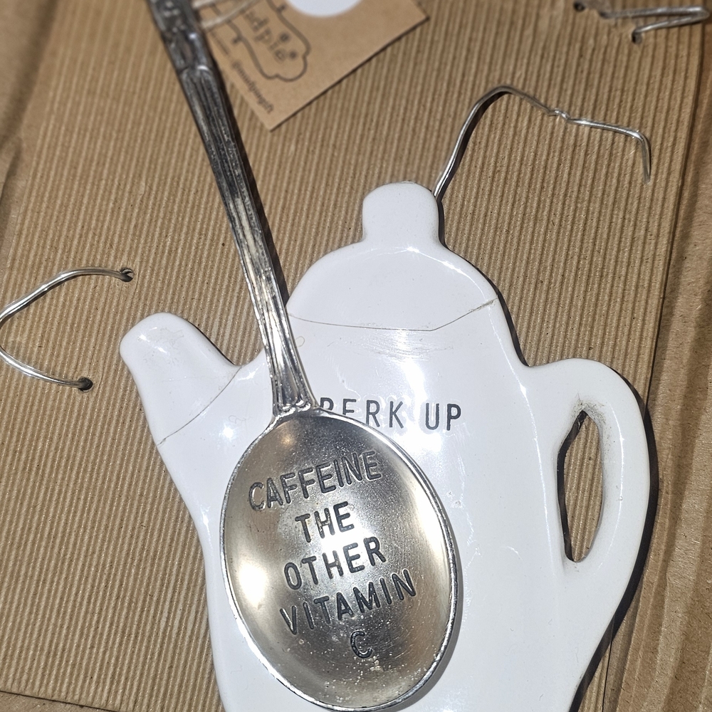 Mud Pie White Teapot Shaped Coffee Accessory